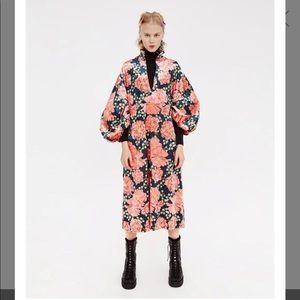 ZARA Velvet Floral Dress